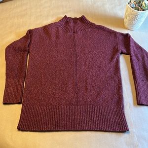 Loft Drop Shoulder Mock Next Sweater Size Small Maroon